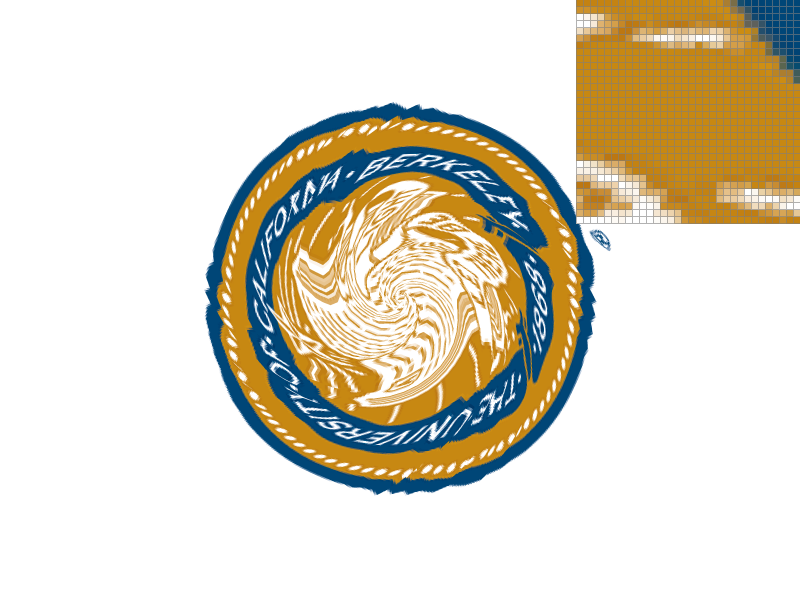 Same seal view with nearest texture sampling at sixteen samples per pixel